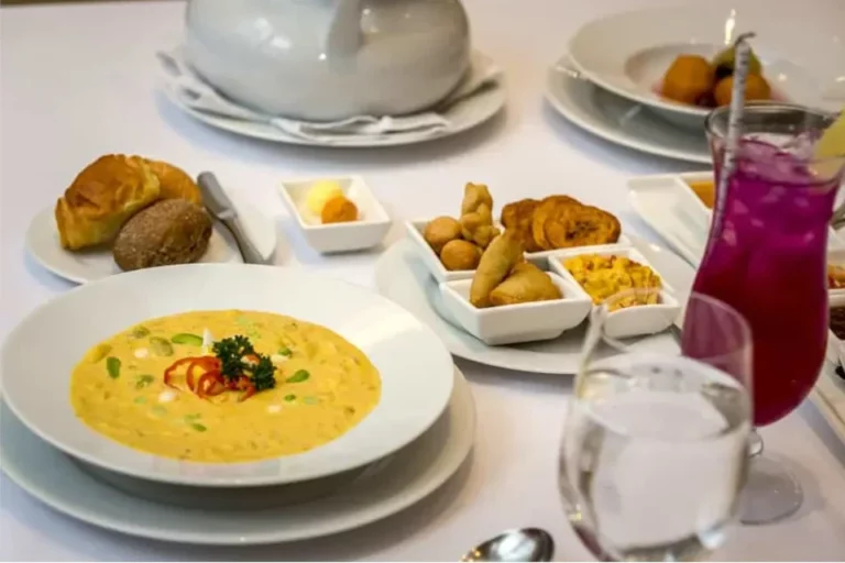 Casa Gangotena Boutique Hotel's Holy Week special meal, featuring fanesca soup and assorted dishes. Casa Gangotena Boutique Hotel's Holy Week special meal, featuring fanesca soup and assorted dishes.