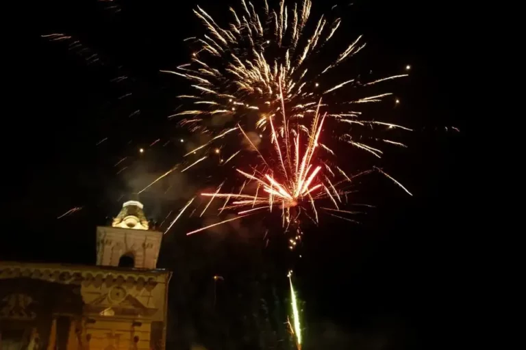 Fireworks illuminating the sky near Casa Gangotena Boutique Hotel in Quito. Fireworks illuminating the sky near Casa Gangotena Boutique Hotel in Quito.