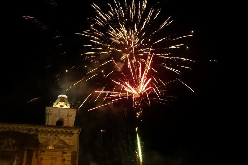 Sky ablaze during Fiestas de Quito