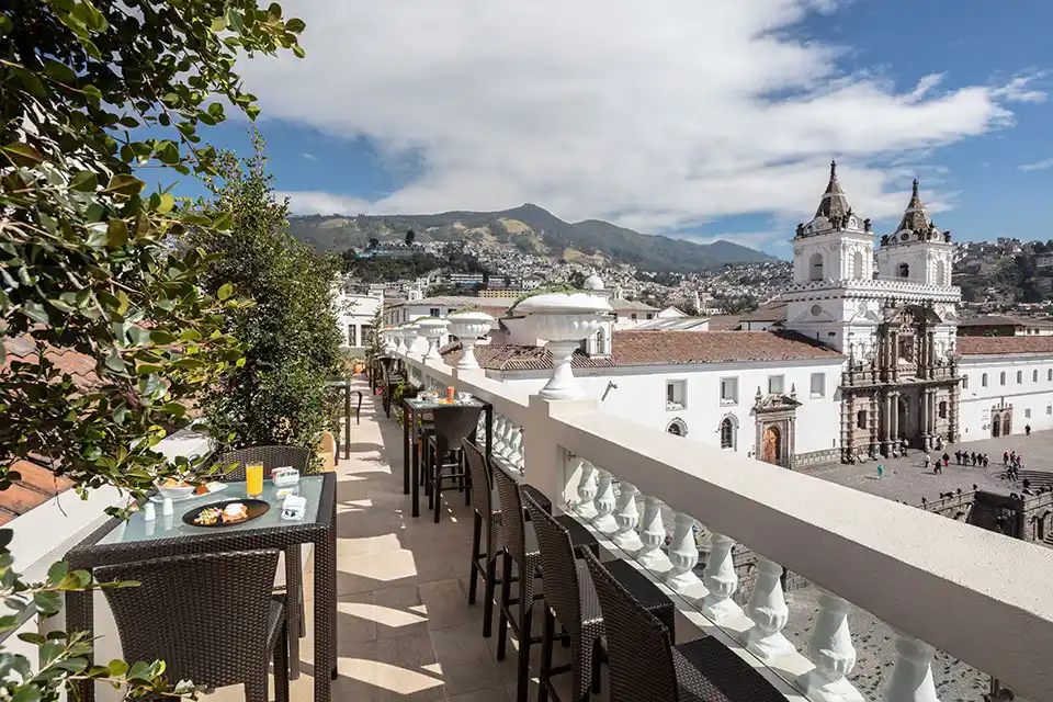Casa Gangotena's rooftop terrace view