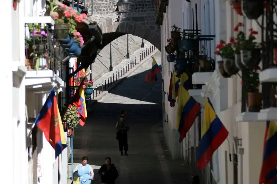 Calle La Ronda en el casco antiguo de Quito.