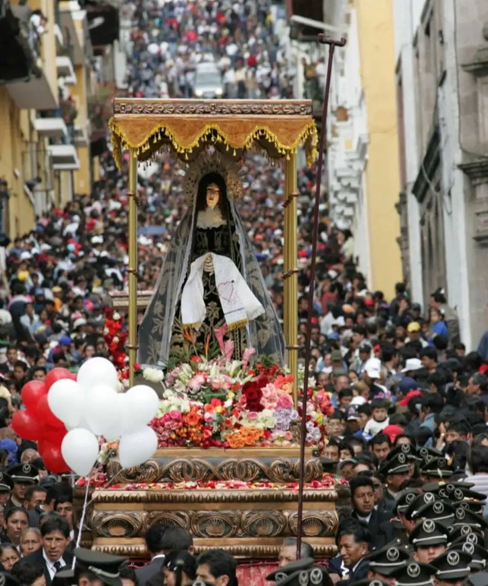 Holy Week procession in Quito. 
