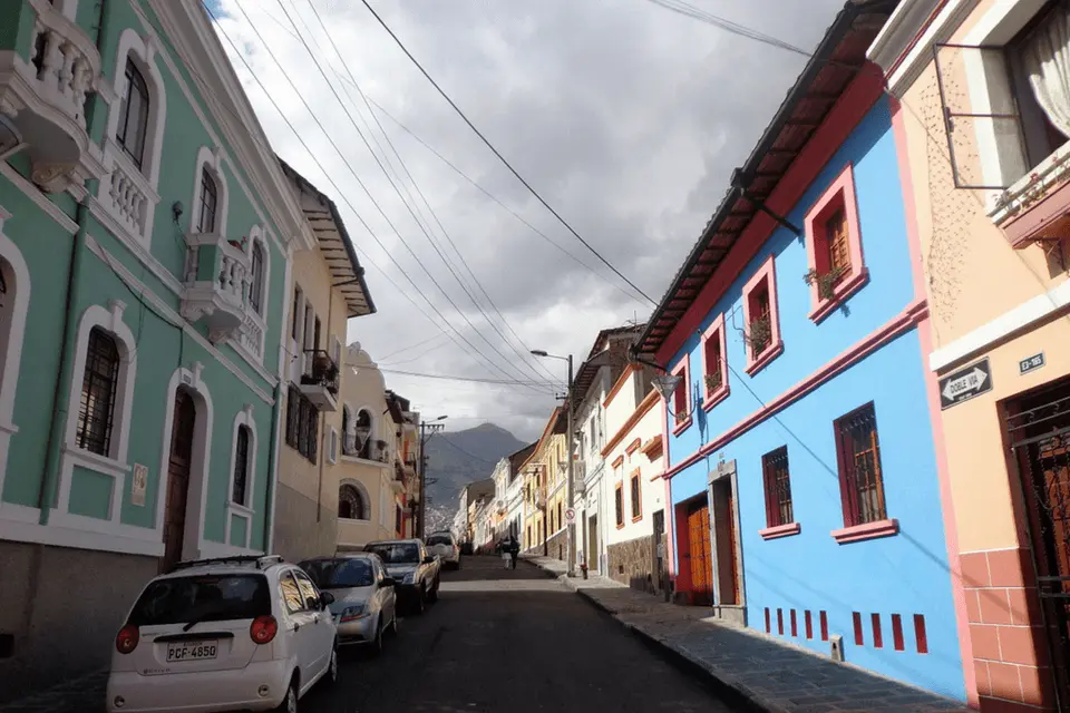 A colorful street from Quito's Old Town