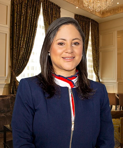 Rosa Mena, a dedicated representative at Casa Gangotena Boutique Hotel in Quito.